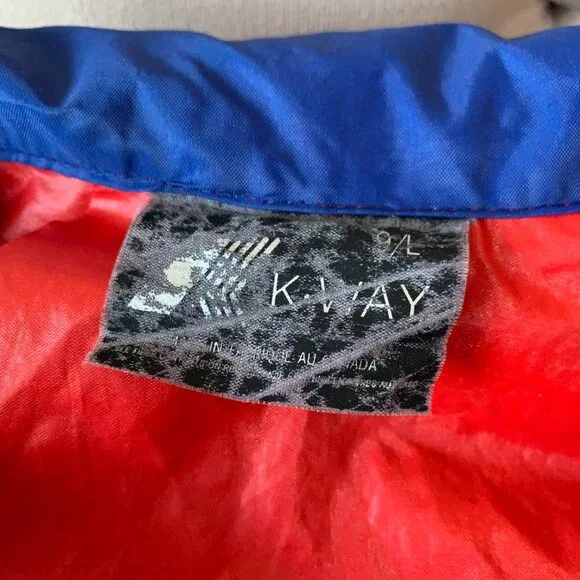 Vintage K-Way Technical Windbreaker Coat Jacket Athleisure Red Blue Fanny Pack - Picture 7 of 16